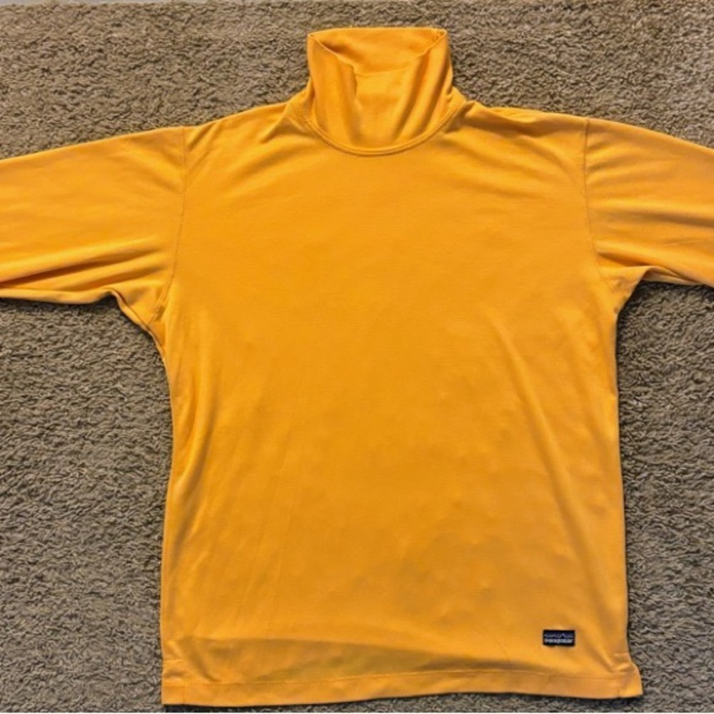 Patagonia Capilene Men’s Sm Orange Outdoor Wear Turtleneck Like New